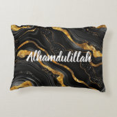 Bismillah Alhamdullilah Gold Black Agate アクセントクッション (裏面)