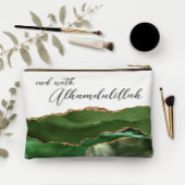 Bismillah Alhamdullilah Green Agate アクセサリーポーチ