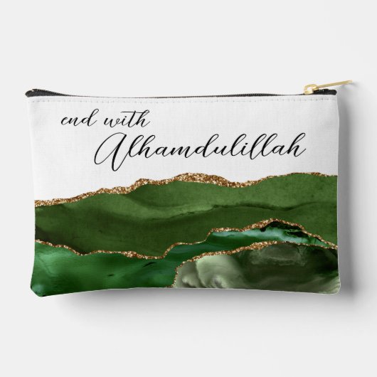 Bismillah Alhamdullilah Green Agate アクセサリーポーチ (裏面)