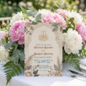 Bismillah Calligraphy Geometric Floral Arch 招待状