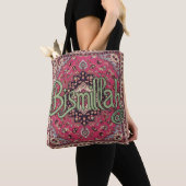 Bismillah pink and green tote Bag Persian トートバッグ (クローズアップ)