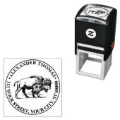 Bisonヴィンテージスケッチ名差出人住所 セルフインキングスタンプ (インサイチュ)