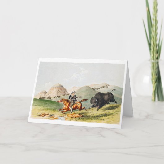 Bison狩り場面， 1845 シーズンカード (正面)