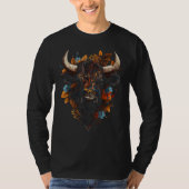 Bison artwork animal animal motif bison tシャツ (正面)