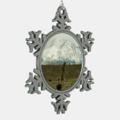 Bison at Grand Teton国立公園写真 スノーフレークピューターオーナメント (左)