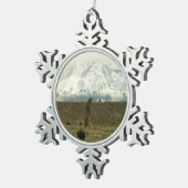 Bison at Grand Teton国立公園写真 スノーフレークピューターオーナメント (右)