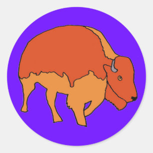 Bison Bisonスタンプ ラウンドシール