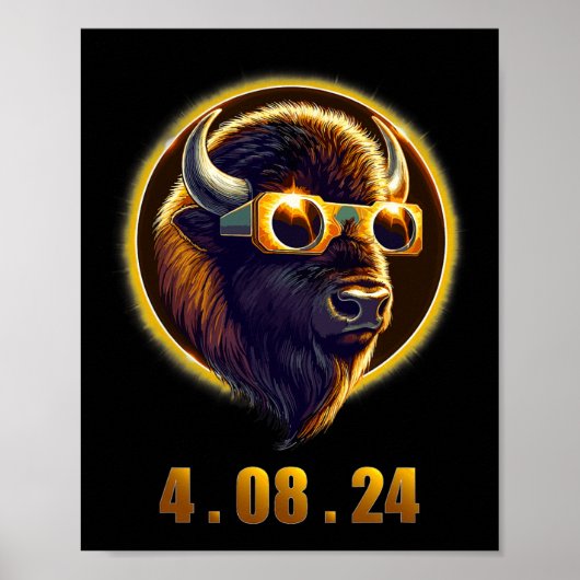 Bison BuffaloがGles 2024 Eclipseを着太陽のている ポスター (正面)