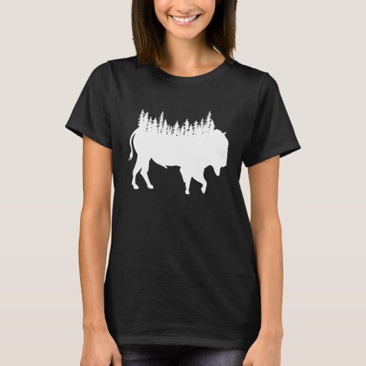 Bison Buffalo Buffalo National Park Natural Americ Tシャツ (正面)