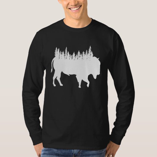 Bison Buffalo Buffalo National Park Natural Americ Tシャツ (正面)