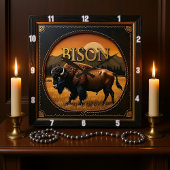 Bison Buffalo Wild Plains Buffalo スクエア壁時計