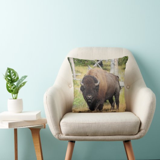 Bison Bull Throw Pillow クッション (椅子)