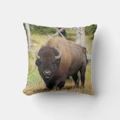 Bison Bull Throw Pillow クッション (正面)