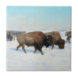 Bison in the Snow (by Rosa Bonheur) タイル