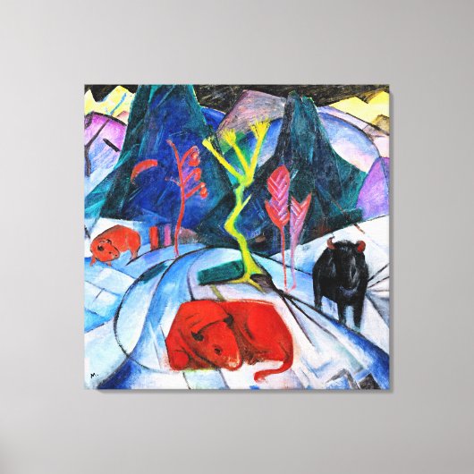 Bison in Winter絵画、s by Franz Marc キャンバスプリント (正面)