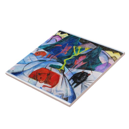 Bison in Winter絵画、s by Franz Marc タイル (側面)