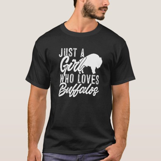 Bison Kids Just A Girl Who Loves Buffalos  1 Tシャツ (正面)