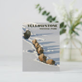 Bison Line Walking through Deep Snow, Yellowstone ポストカード (スタンド正面)