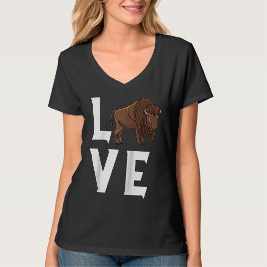 Bison Love Cow Buffalo National Park Western Wildl Tシャツ (正面)