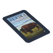 Bison Scene – アラスカ、デルタジャンクション マグネット (右側)