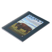 Bison Scene – ヴィンテージ旅行ポスター ノートブック (左側)