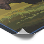 Bison Scene – ヴィンテージ旅行ポスター ポスター (角)