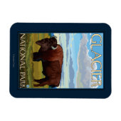 Bison Scene - Glacier National Park, MT マグネット (横)