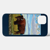 Bison Scene - Glacier National Park, MT Case-Mate iPhoneケース (裏面 (横))