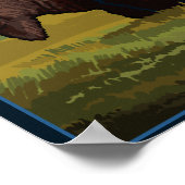 Bison SceneIdahoVintage旅行ポスター ポスター (角)