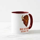 Bison Strength Inspirational Graphic Tee マグカップ (正面右)