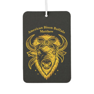 Bison With Bandana inグラフィックスタイルアートワーク カーエアーフレッシュナー
