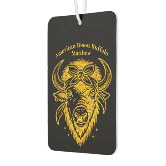 Bison With Bandana inグラフィックスタイルアートワーク カーエアーフレッシュナー (左)