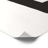 "Bisou"キスインフランスのブラックタイポグラフィプリント ポスター (角)