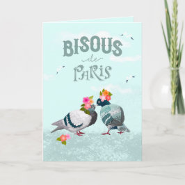 Bisous de Paris Kisses from Paris French Language カード