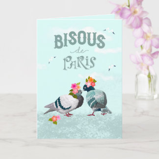 Bisous de Paris Kisses from Paris French Language カード