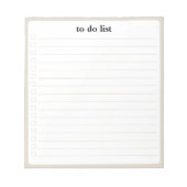 Bisque To Do List Minimalist Teacher Organizer ノートパッド (正面)