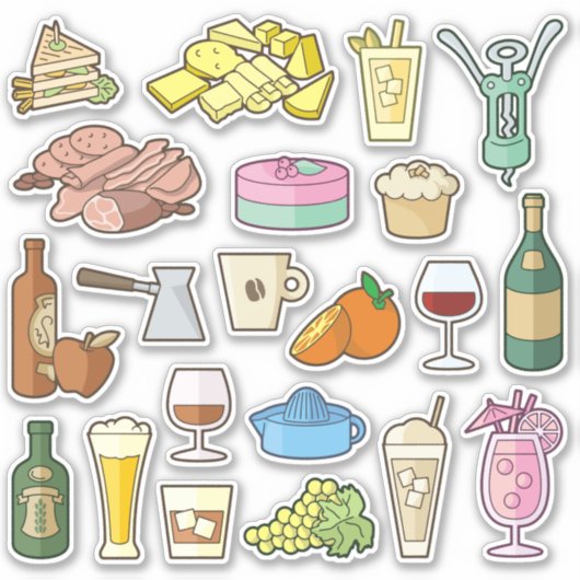 BistroメニューアイコンStickersコレクション シール (正面)