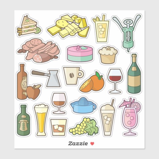 BistroメニューアイコンStickersコレクション シール (シート)