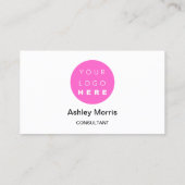 Bit MeピンクQRコードロゴソーシャルメディア白 名刺 (裏面)