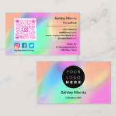 Bit Me Pink QRコードロゴソーシャルメディアTwitt 名刺 (正面/裏面)