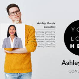 Bit Me QRコードロゴフォトプロフェッショナル白黒 名刺