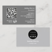 Bit Me QRコード我々はBitcoinsを受け入れカスタムるGray Silv 名刺 (正面/裏面)