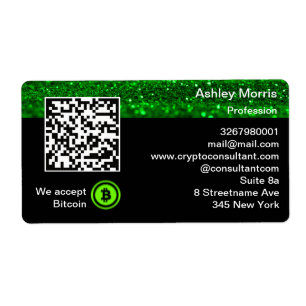 Bit Me QRコード私たちはBitcoinグリーン経済を受け入れる ラベル