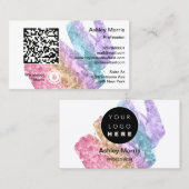 Bit Me QRコード私たちはBitcoinブルーストロークを受け入れる 名刺 (正面/裏面)