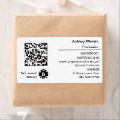 Bit Me QRコード私たちはBitcoinロゴのプロモーションを受け入れる ラベル (インサイチュ)