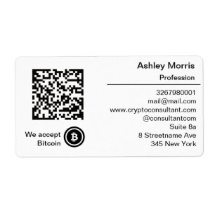 Bit Me QRコード私たちはBitcoinロゴのプロモーションを受け入れる ラベル