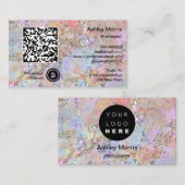 Bit Me QRコード私たちはBitcoinロゴを受け入れるグリッターピンク 名刺 (正面/裏面)