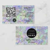 Bit Me QRコード私たちはBitcoinロゴを受け入れるグリッターブルー 名刺 (正面/裏面)