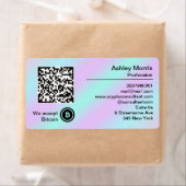 Bit Me QRコード私たちはBitcoinロゴホログラフを受け入れる ラベル (インサイチュ)