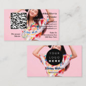 Bit Me QRコード私たちはBitcoin写真の挿入を受け入れる 名刺 (正面/裏面)